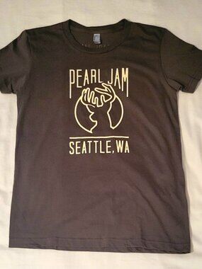 Pearl Jam 2014 North America Tour Deer Antler T-Shirt Women's Large Olive Green